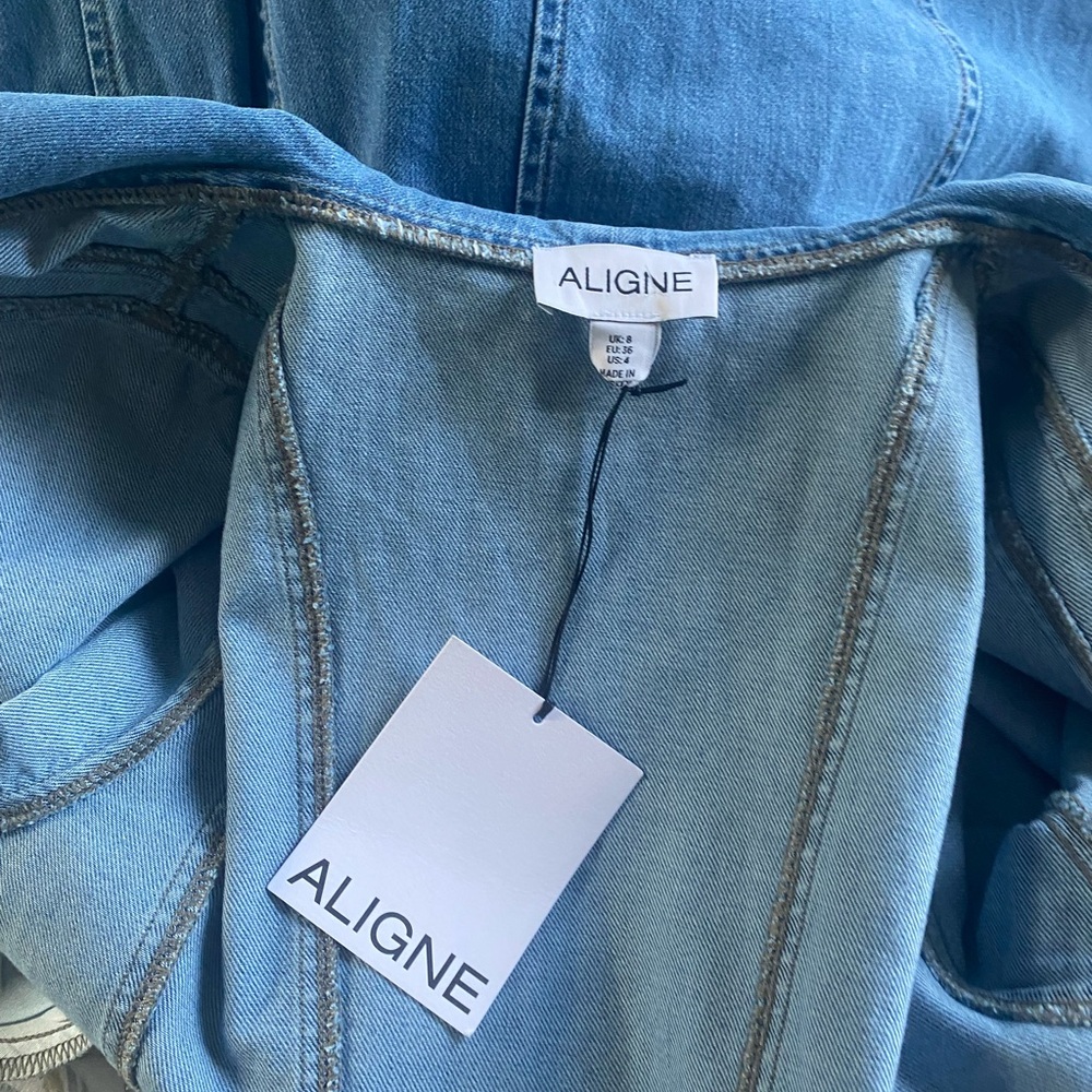 Aligne Sparrow Denim Button-Front Midi Dress - image 6